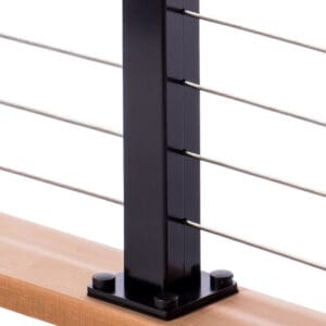 Cable Railing Post - Deck Mount, Intermediate