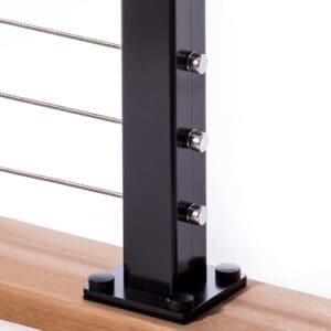 Cable Railing Post - Deck Mount, Terminal