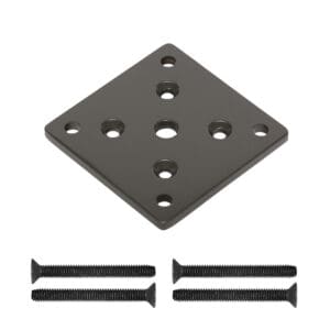 Base Plate Assembly for Mounting 2x6 Wood Top Rail