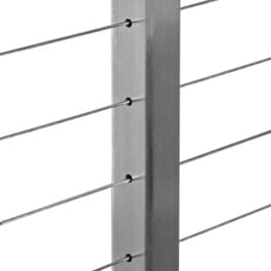 Square Stainless Steel Fascia Mount 36" Drilled Intermediate Post