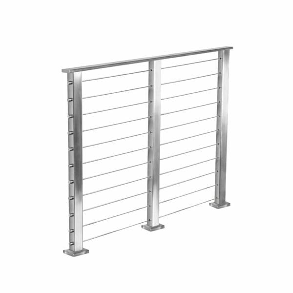 Square Railing Assembly Cable Railing System Kit - Stainless Square