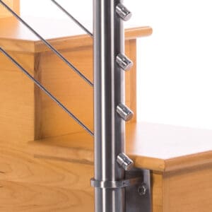 Round Terminal Stainless Steel Fascia Mount Post