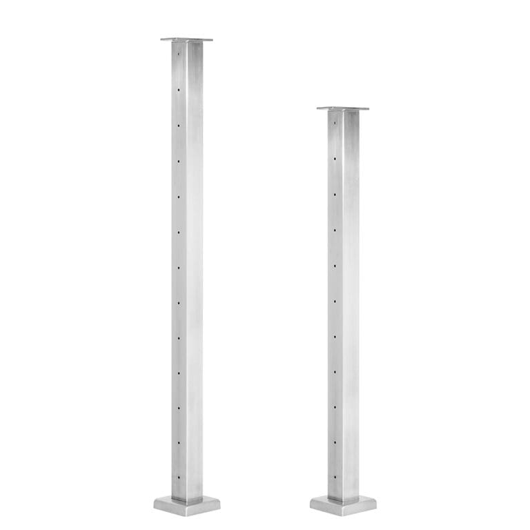 Welded Stainless Square Railing Posts - Key West