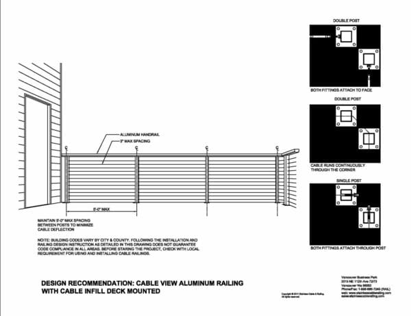 CableViewTM Aluminum | Stainless Cable Railing