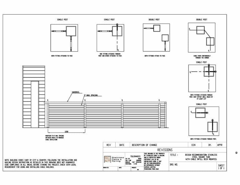 CableViewTM Stainless Square | Stainless Cable Railing