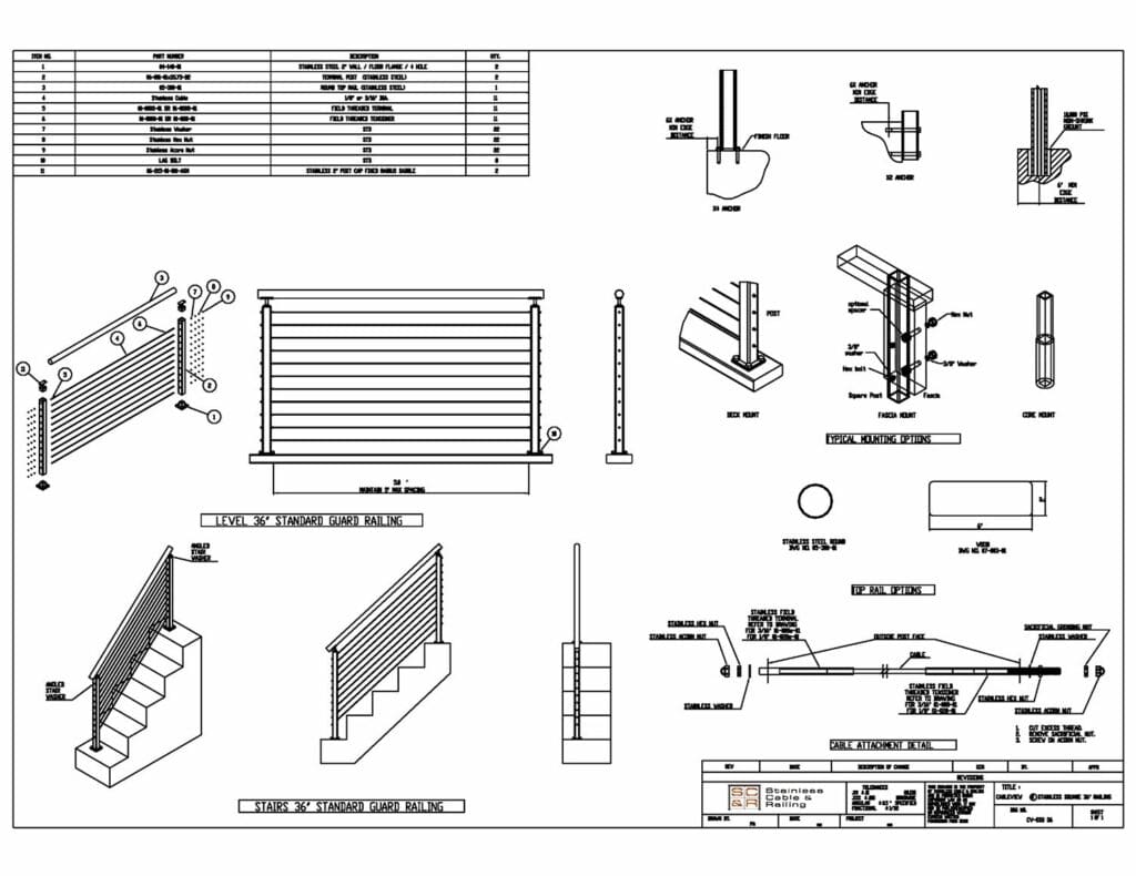CableViewTM Stainless Square | Stainless Cable Railing