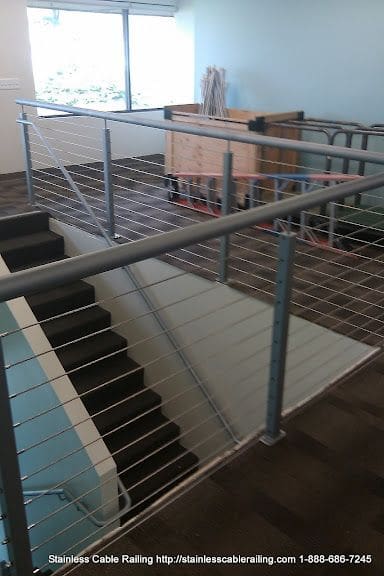 Electrical Hand Railing Welded Handrail with a Cable Railing Systems California | Stainless ...
