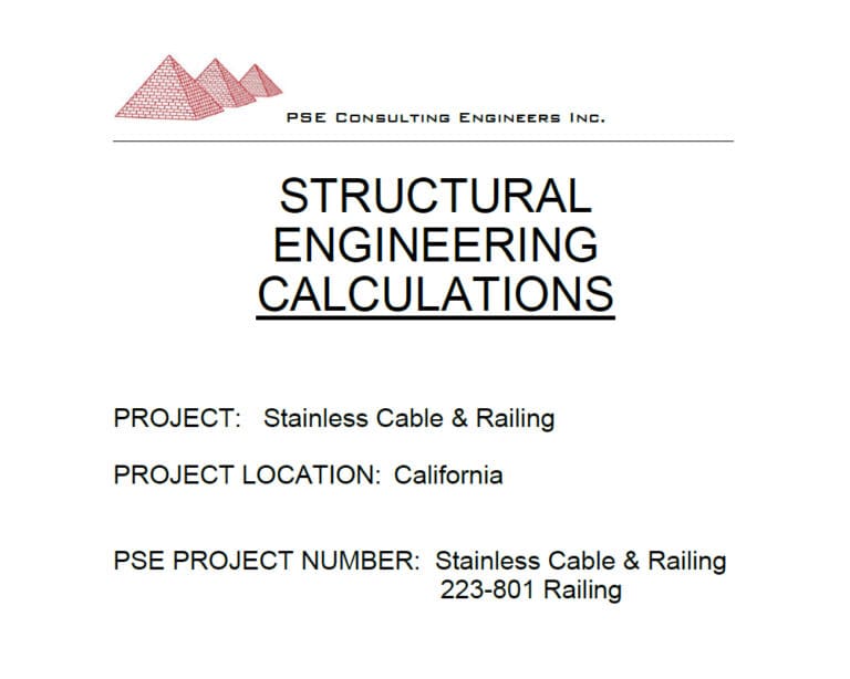 Cable Railing Engineering Documents
