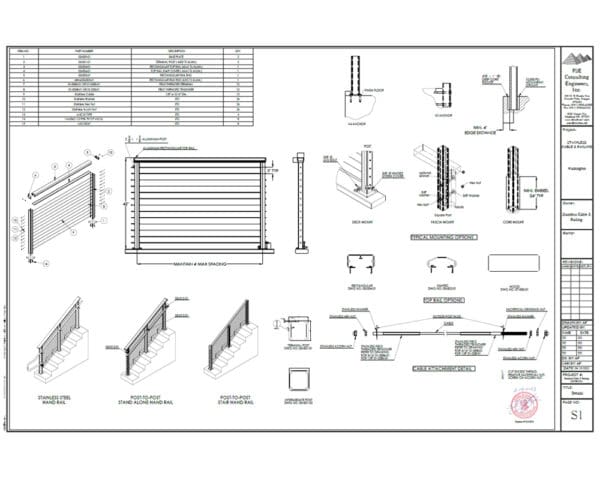 Cable Railing Engineering Documents