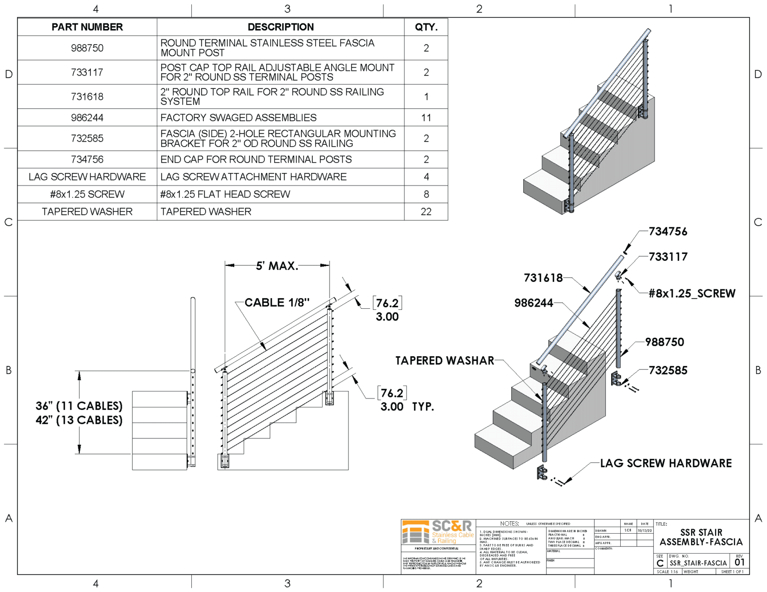 Stainless Steel Cableview Railing Assembly Instructions