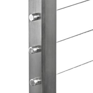 Square Stainless Steel Fascia Mount 42" Drilled Terminal Post