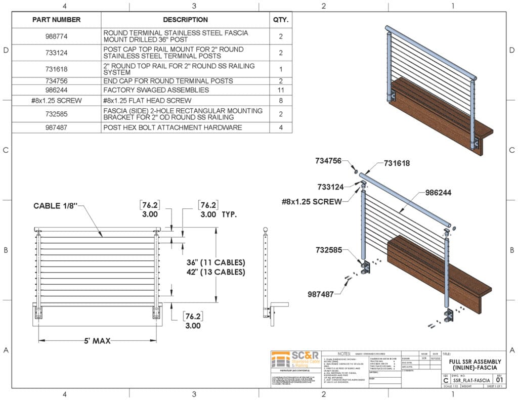 CableViewTM Stainless Round | Stainless Cable Railing