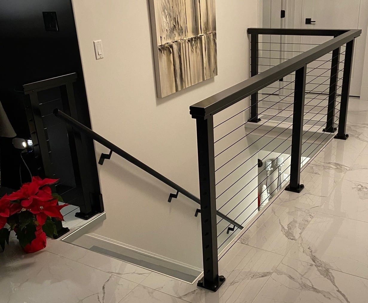 Moody, Modern Railing Design with Black Oxide Cable & Fittings ...