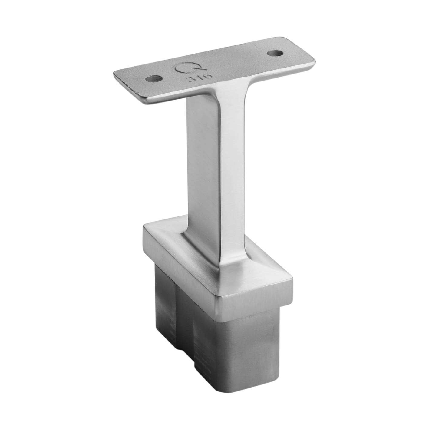 60x30 Straight Saddle Bracket - Flat — glass railing hardware component