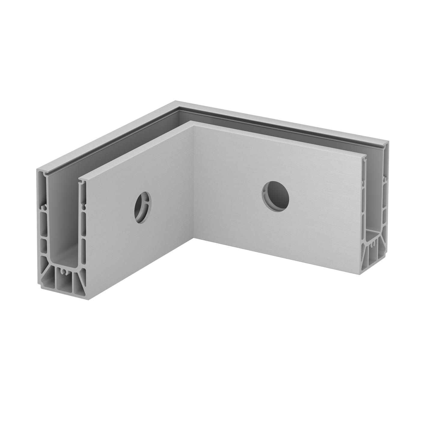 Base Shoe Corner - Fascia Mount — glass railing post or mount component
