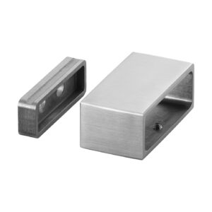 60x30 Rectangular Wall Flange - Blind — structural glass railing component