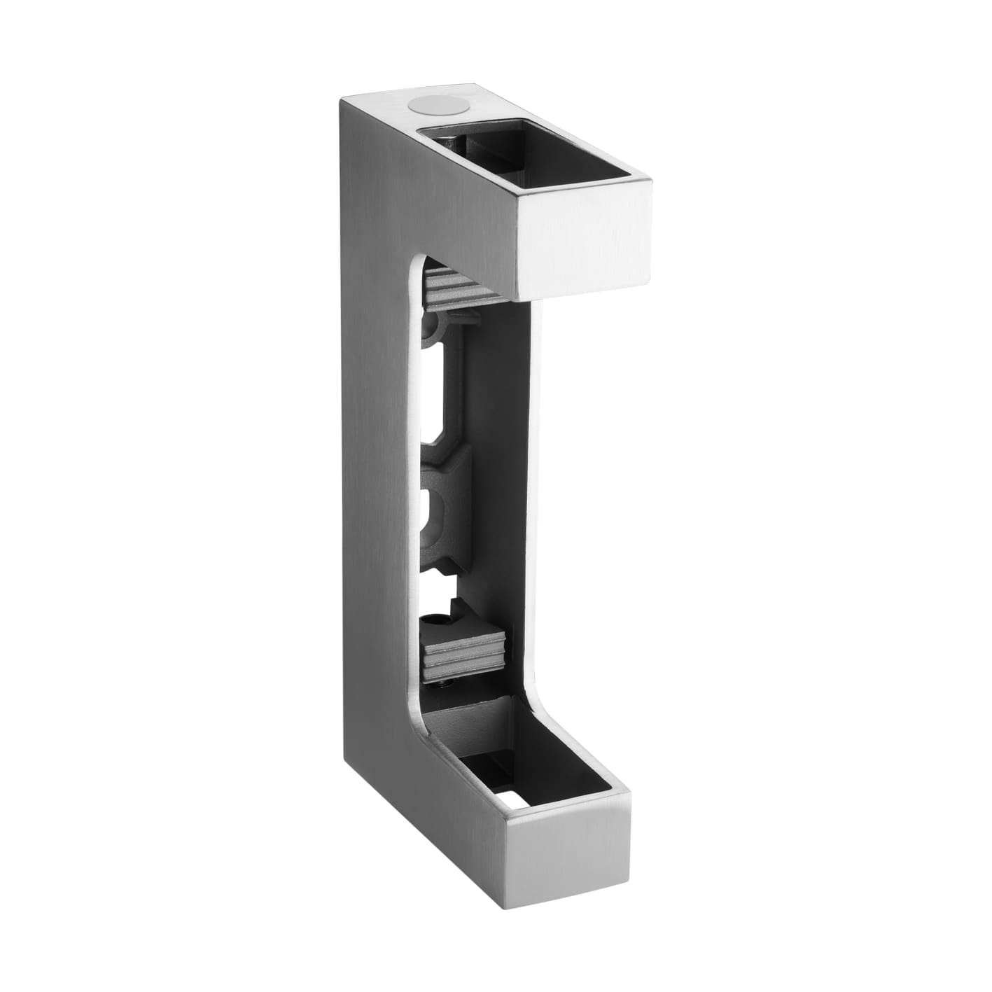 60x30 Square Line Post Bracket - Fascia Mount — glass railing post or mount component