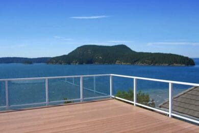 White Solid Glass Deck Railing – Bellevue, WA