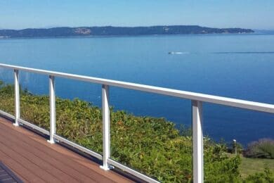 White Solid Glass Railing – Seattle, WA