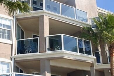 White Solid Glass Railing – San Diego, CA