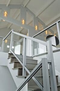 Silver Solid Glass Railing – Lincoln City, OR