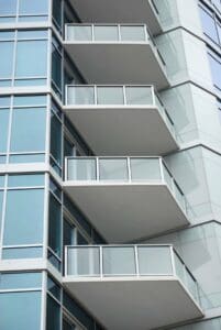 White Solid Glass Railing – Los Angeles, CA