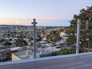 Silver Frameless Glass Railing – San Francisco, CA