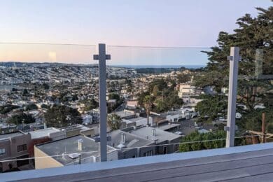 Silver Frameless Glass Railing – San Francisco, CA