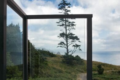 Bronze Solid Glass Railing – Seaside, OR