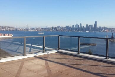 Bronze Solid Glass Railing – Seattle, WA