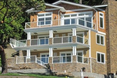 White Solid Glass Railing – Port Austin, MI