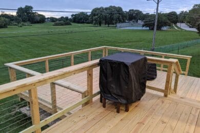 Wood Cable Railing – Streamwood, IL